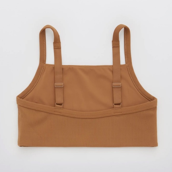 OFFLINE By Aerie Ribbed Square Neck Sports Bra in Cedar Expedition - Picture 8 of 9